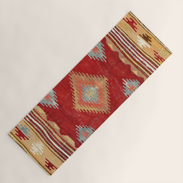 Çal  Antique Turkish Kilim Print Yoga Mat Gallery Image 1