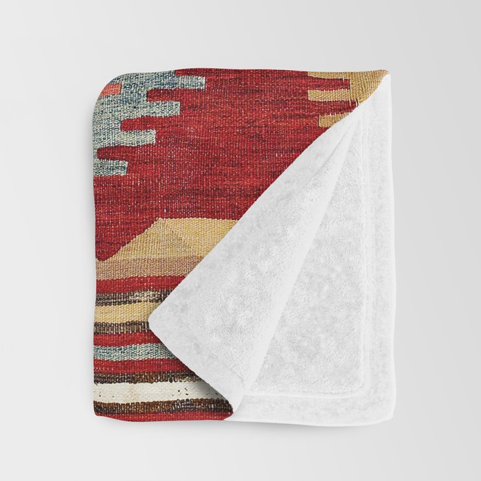 Çal  Antique Turkish Kilim Print Throw Blanket Gallery Image 3