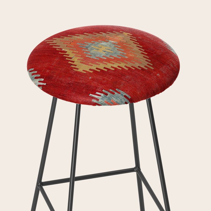 Çal  Antique Turkish Kilim Print Stool Gallery Image 2