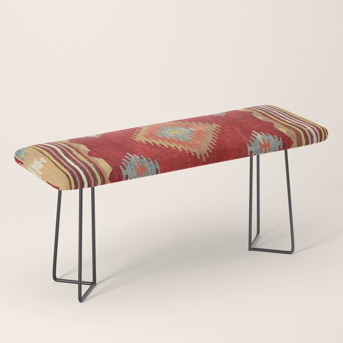 Çal  Antique Turkish Kilim Print Bench Gallery Image 1