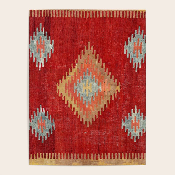 Çal  Antique Turkish Kilim Print Poster Gallery Image 1
