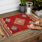 Çal  Antique Turkish Kilim Print Outdoor Rug Gallery Image 2