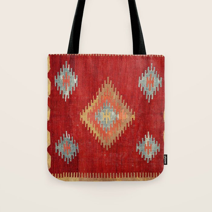 Çal  Antique Turkish Kilim Print Tote Bag Gallery Image 1