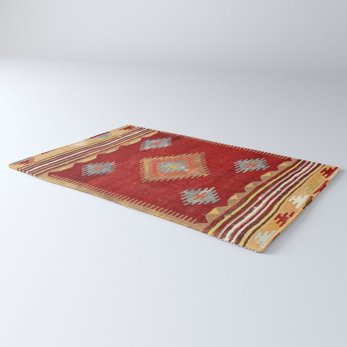 Çal  Antique Turkish Kilim Print Rug Gallery Image 3