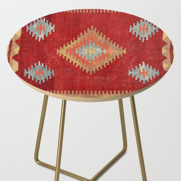 Çal  Antique Turkish Kilim Print Side Table Gallery Image 2