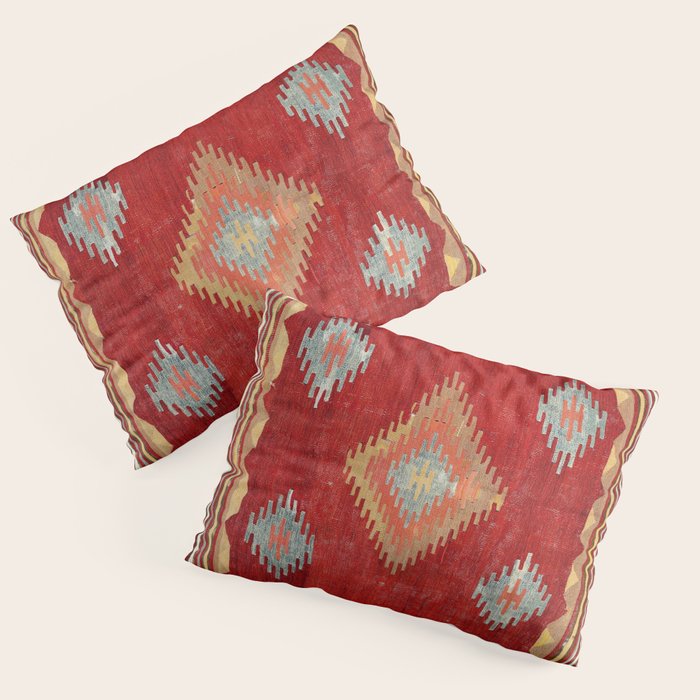 Çal  Antique Turkish Kilim Print Pillow Sham Gallery Image 1