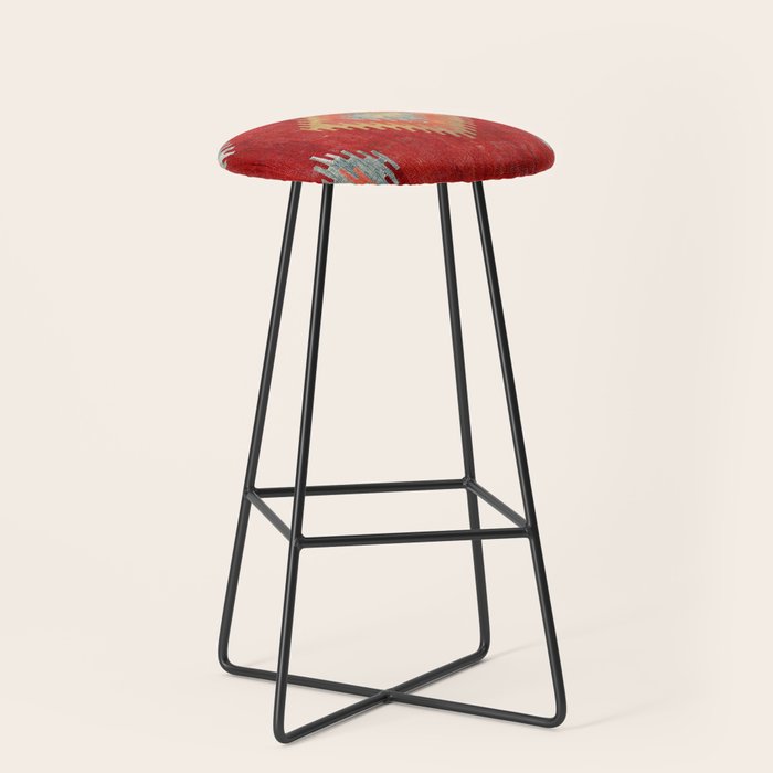 Çal  Antique Turkish Kilim Print Stool Gallery Image 1