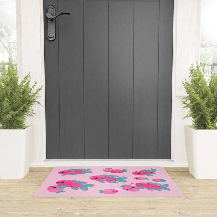Strawberry peacock cichlid Welcome Mat Gallery Image 3