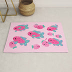 Strawberry peacock cichlid Rug Gallery Image 1