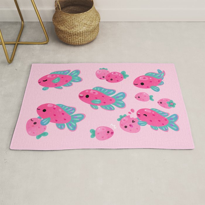 Strawberry peacock cichlid Rug Gallery Image 1
