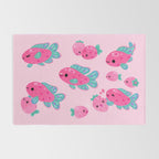 Strawberry peacock cichlid Rug Gallery Image 2