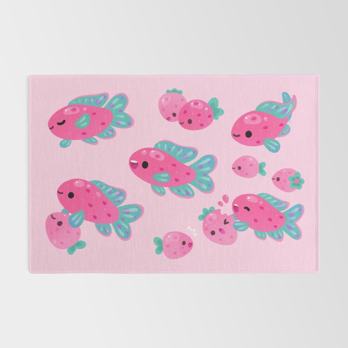 Strawberry peacock cichlid Rug Gallery Image 2