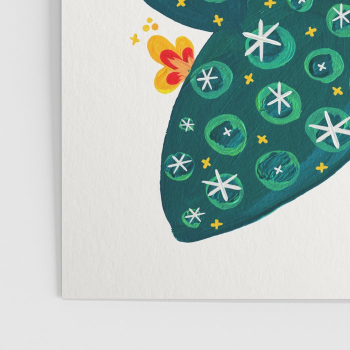 Cactus Garden Acrylic - Teal Poster Gallery Image 3