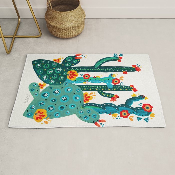 Cactus Garden Acrylic - Teal Rug Gallery Image 1