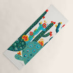 Cactus Garden Acrylic - Teal Yoga Mat Gallery Image 1
