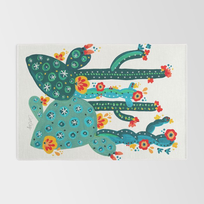 Cactus Garden Acrylic - Teal Rug Gallery Image 2