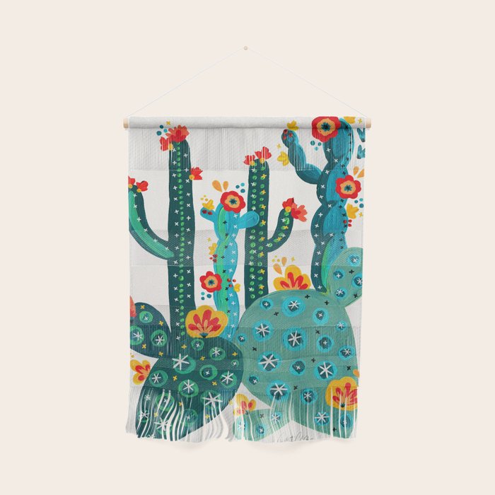 Cactus Garden Acrylic - Teal Wall Hanging Gallery Image 1