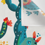 Cactus Garden Acrylic - Teal Wall Tapestry Gallery Image 3