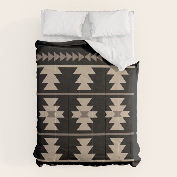 Southwestern Pattern 132 Black and Beige Comforter Gallery Image 6