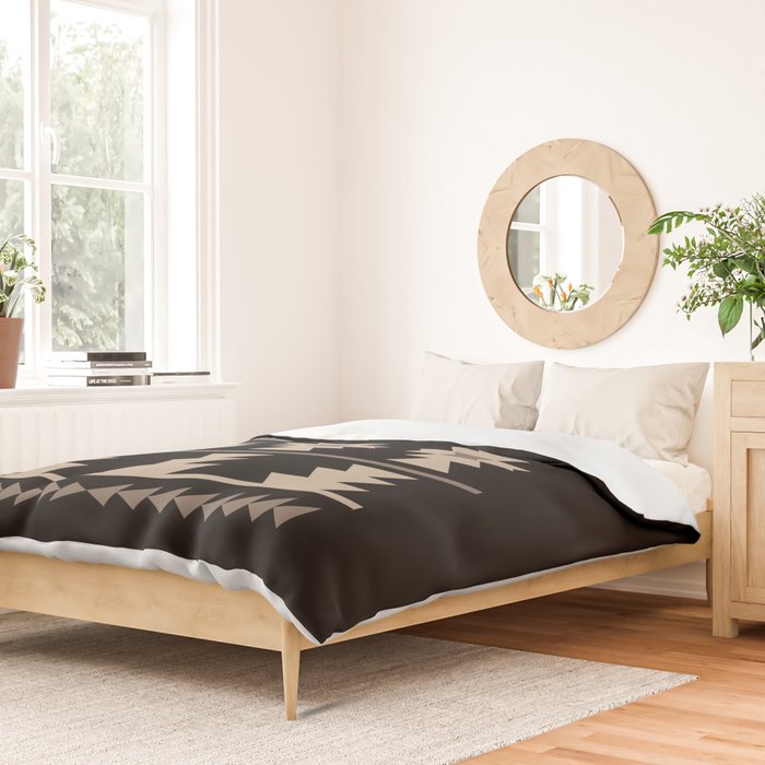 Southwestern Pattern 132 Black and Beige Duvet Cover Gallery Image 2