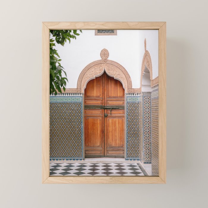 Wooden doors of Marrakech | Morocco travel photography Mini Art Print Gallery Image 1
