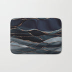 Midnight Marble Deep Ocean Waves Bath Mat Gallery Image 1