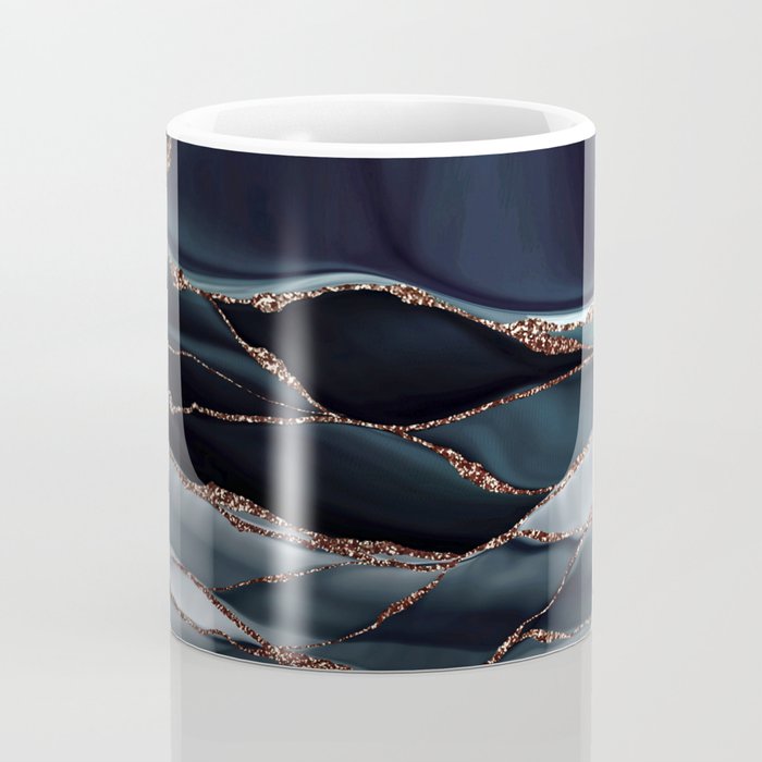 Midnight Marble Deep Ocean Waves Coffee Mug Gallery Image 4