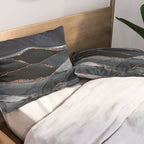 Midnight Marble Deep Ocean Waves Pillow Sham Gallery Image 2