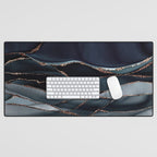Midnight Marble Deep Ocean Waves Desk Mat Gallery Image 1