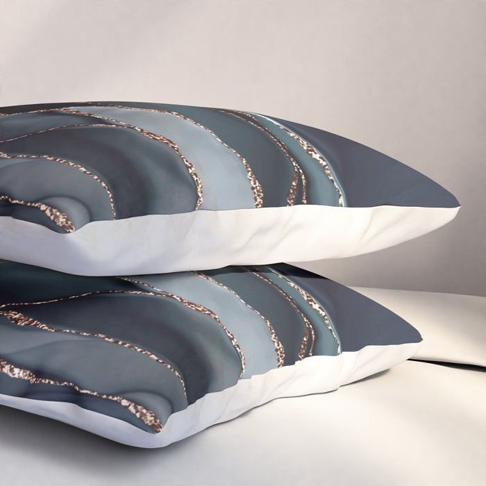 Midnight Marble Deep Ocean Waves Pillow Sham Gallery Image 3