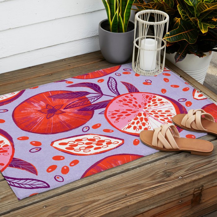 Pomegranate Fruit Still Life Outdoor Rug Gallery Image 2
