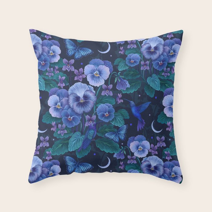 Violet - February Flower  Throw Pillow Gallery Image 6