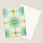 Geometric Starbursts - Blue + Yellow Stationery Card Gallery Image 2