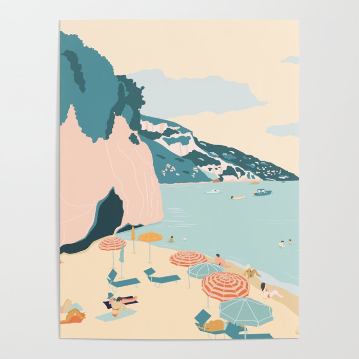 Positano Beach, Italy Poster Gallery Image 1