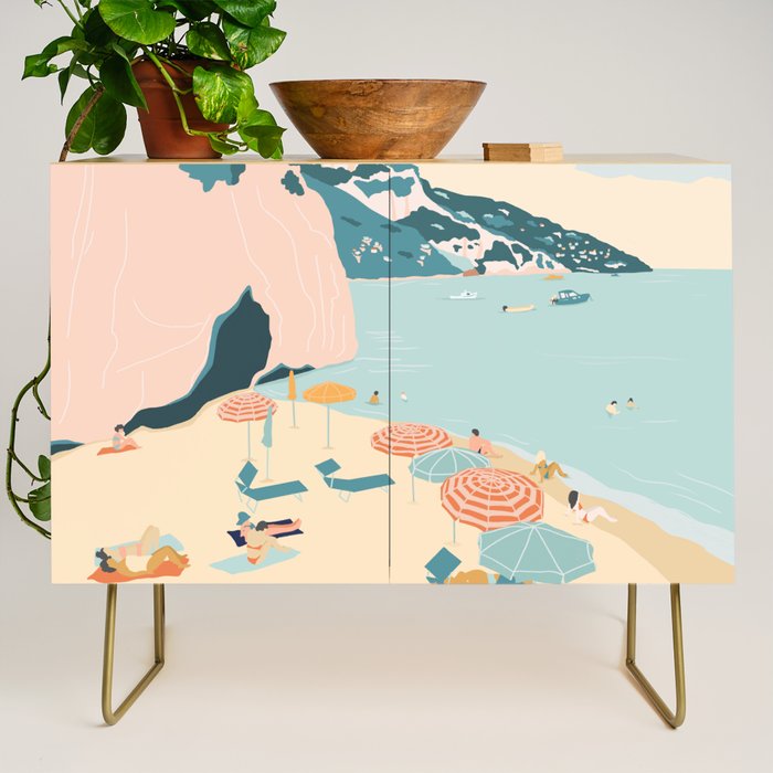 Positano Beach, Italy Credenza Gallery Image 1