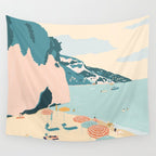 Positano Beach, Italy Wall Tapestry Gallery Image 4
