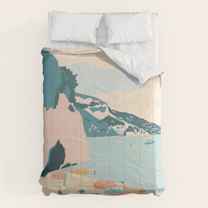 Positano Beach, Italy Comforter Gallery Image 1