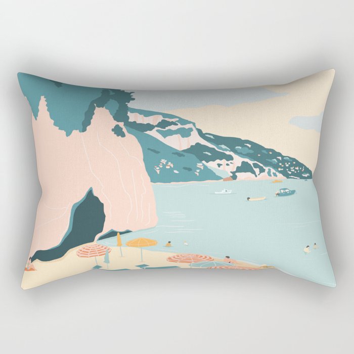 Positano Beach, Italy Rectangular Pillow Gallery Image 2