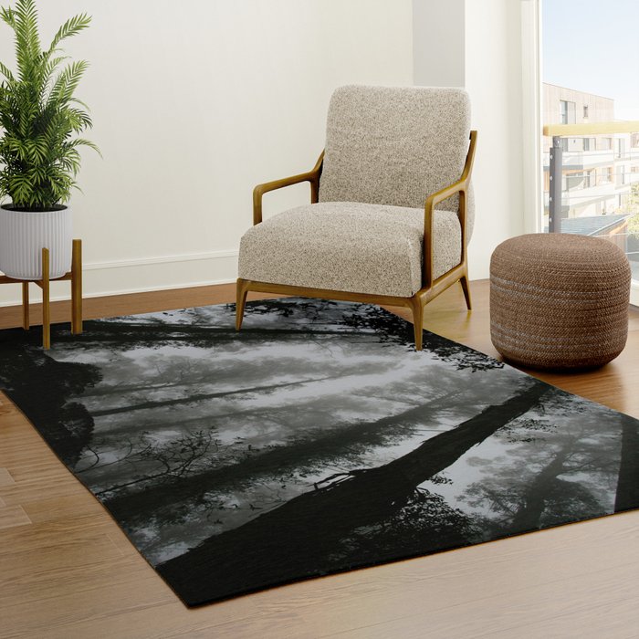 The Dark Forest (Black and White) Wall Tapestry Gallery Image 4