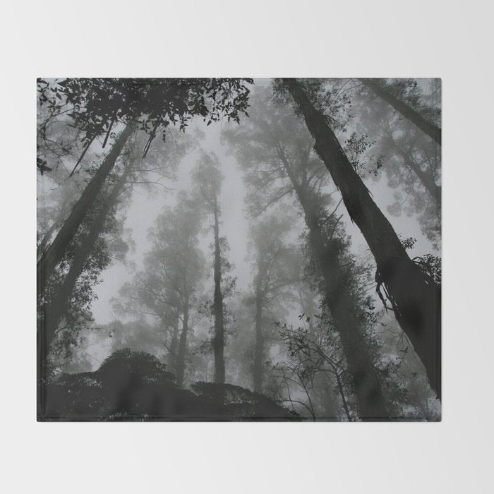 The Dark Forest (Black and White) Throw Blanket Gallery Image 2
