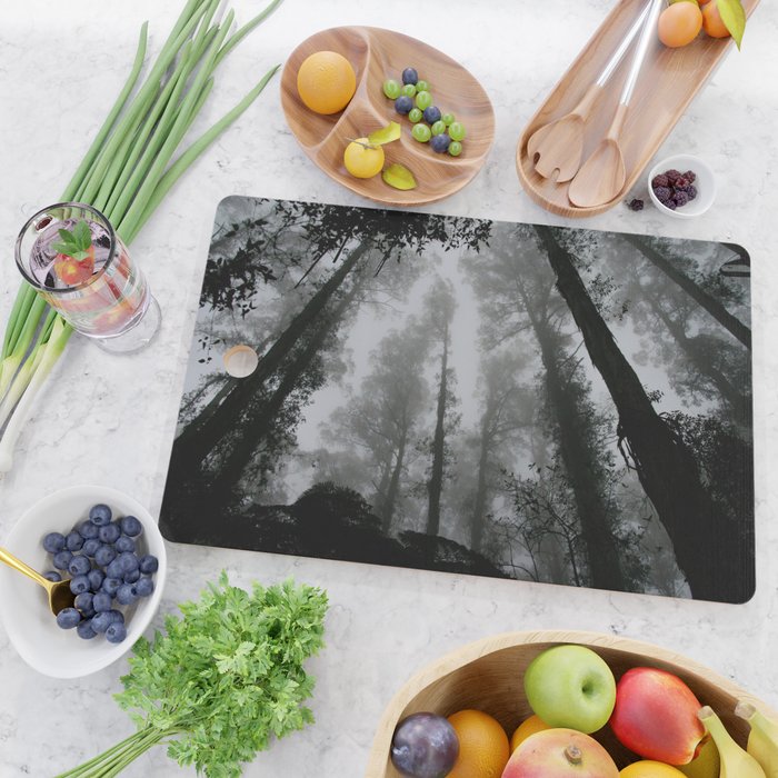 The Dark Forest (Black and White) Cutting Board Gallery Image 2