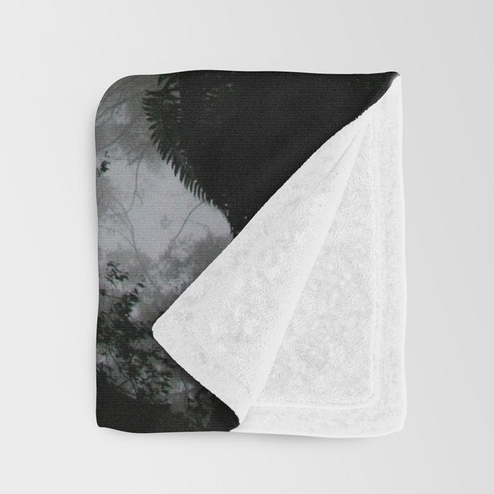 The Dark Forest (Black and White) Throw Blanket Gallery Image 3