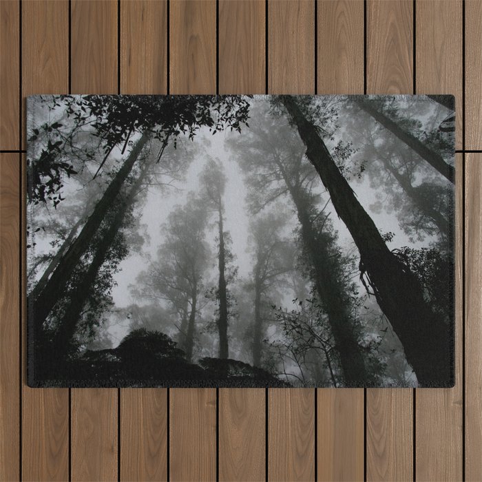 The Dark Forest (Black and White) Outdoor Rug Gallery Image 1