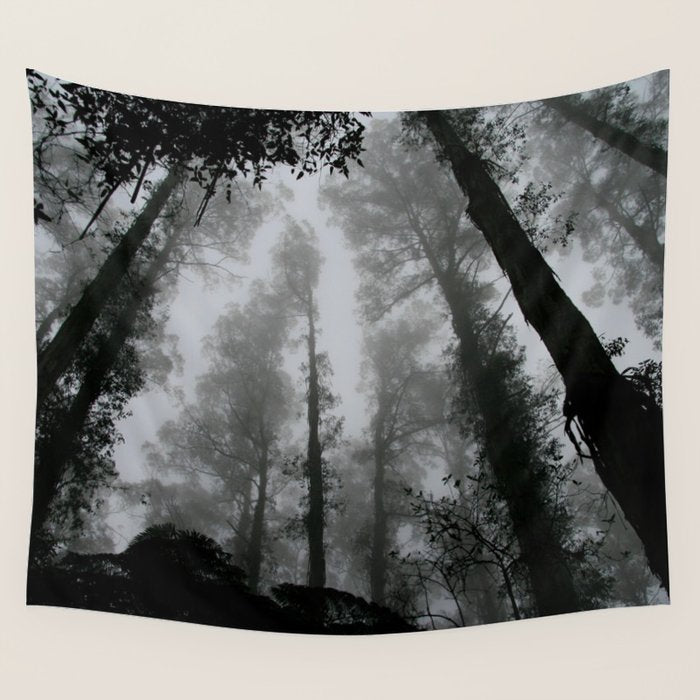 The Dark Forest (Black and White) Wall Tapestry