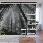 The Dark Forest (Black and White) Wall Mural Gallery Image 1