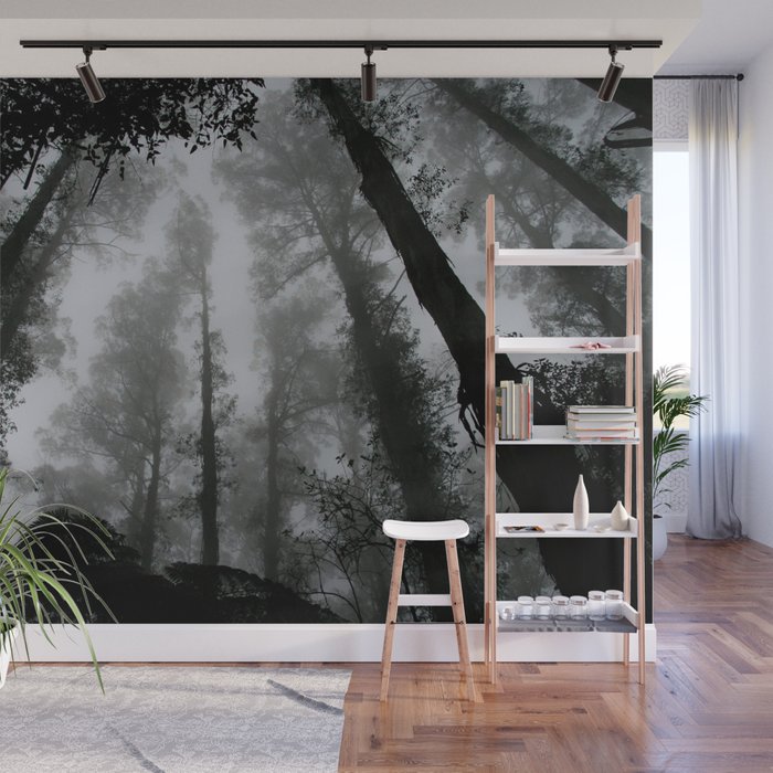 The Dark Forest (Black and White) Wall Mural Gallery Image 1