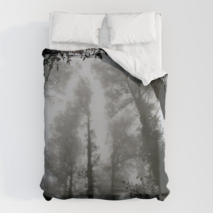 The Dark Forest (Black and White) Duvet Cover Gallery Image 1