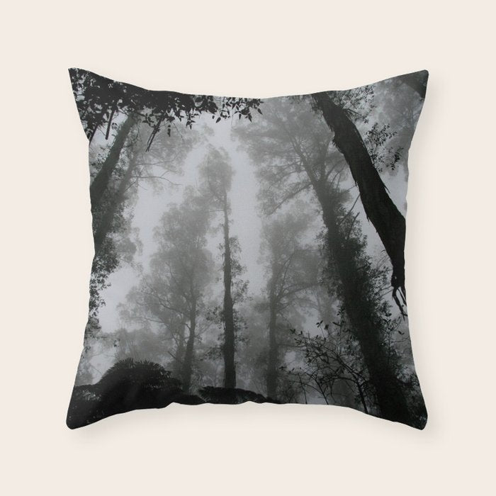 The Dark Forest (Black and White) Throw Pillow Gallery Image 1