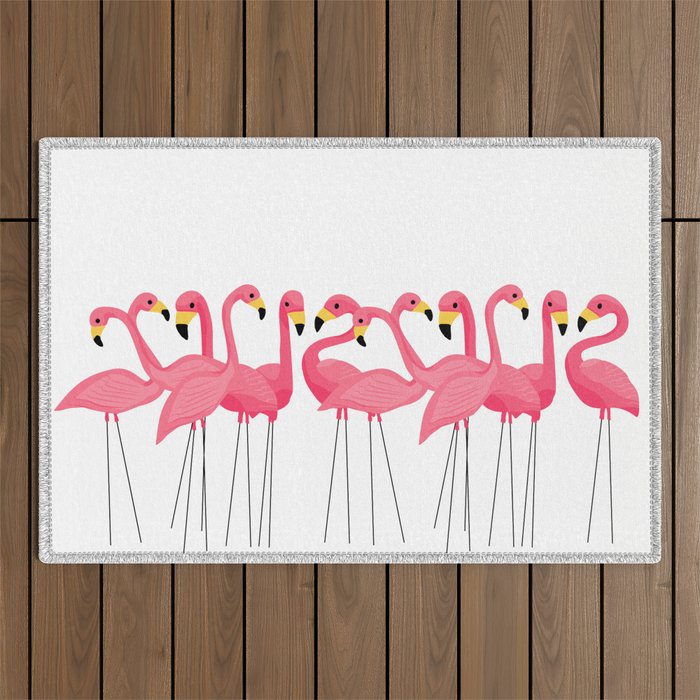 Cuban Pink Flamingos Outdoor Rug Gallery Image 1