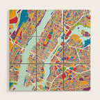 New York City Street Map Wood Wall Art Gallery Image 1